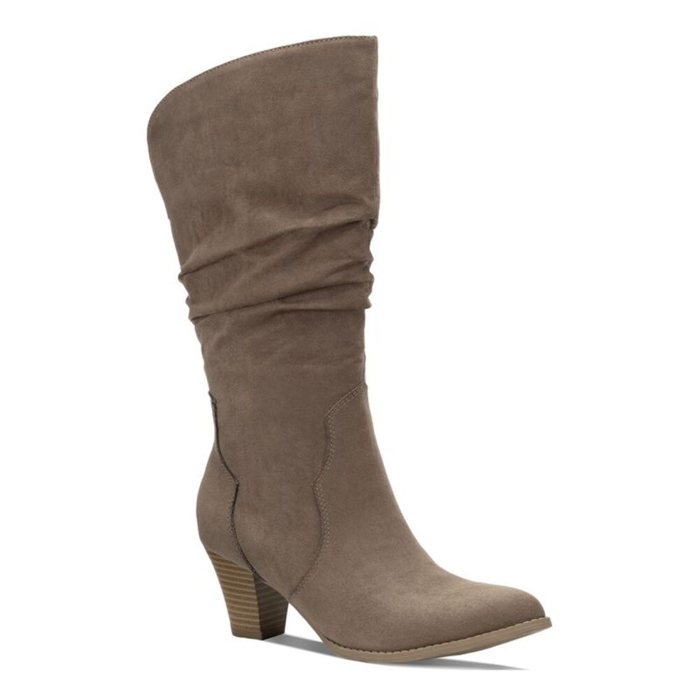 STYLE & COMPANY Womens Beige Arlenee Almond Toe Block Heel Slouch Boot 10 M